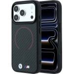 CG Mobile iPhone 18 Pro BMW M KEVLAR RED PRINT RING METAL LOGO MAGSAFE силиконов калъф за телефон, удароустойчив, MagSafe, ЧЕРЕН (BMHMP18L26CFOMKR)