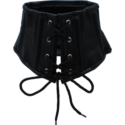 Kiotos Leather Lace-Up Corset Collar Black