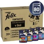 FELIX Kapsички FELIX Fantastic Multipack - с говеждо, пиле, патица и агнешко в желе 80 x 85 г