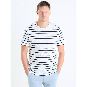 Celio Бяла мъжка спортна тениска на райета Celio Gebaser Celio | Byal | МЪЖЕ | XXL