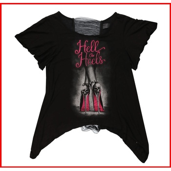 Lethal threat дамска тениска lethal threat - angel hell on heels - black - ПОВРЕДЕНО - my1416