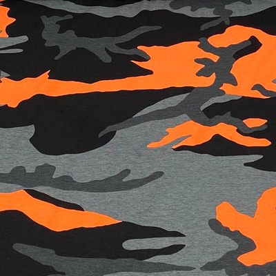 Úplet oranžovo-šedý, army vzor, š.180