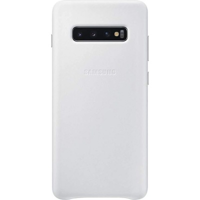 Samsung Leather Cover EF-VG975LWEGWW - оригинален кожен калъф (естествена кожа) за Samsung Galaxy S10 Plus (бял)