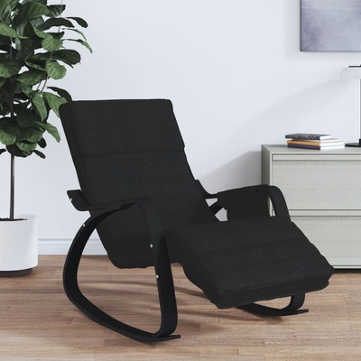 vidaXL Люлеещ се стол, черен, текстил (351080)