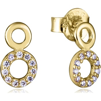 Viceroy Nežné pozlátené náušnice krúžky so zirkónmi 9135E100-30