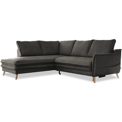 Miuform Тъмносив разтегателен ъглов диван (ляв ъгъл) Charming Charlie - Miuform (1738ETS508)