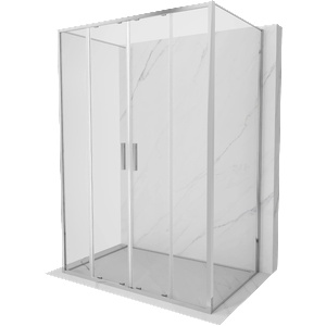 Mexen Exo-S Duo 3S 3-стенна плъзгаща се душ кабина 130 x 80 cm, прозрачна, хром (8152-130-080-01-00-3S)