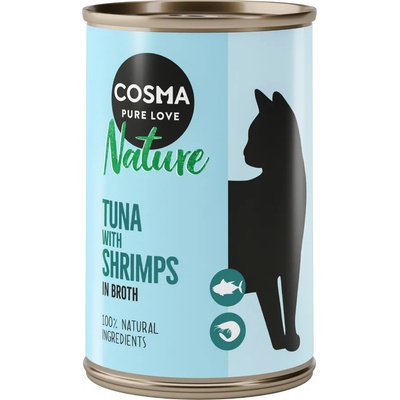 Cosma Икономична опаковка Cosma Nature 12 x 140 г - риба тон и скариди