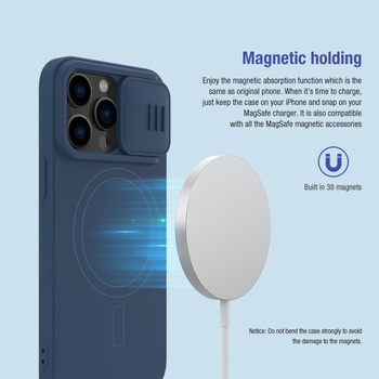 Nillkin Гръб Nillkin CamShield Silky Magnetic silicone за Iphone 14 Pro - Син (6902048249424)