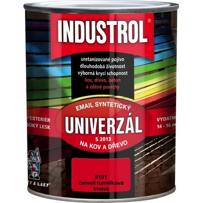 Industrol S2013 Vrchná syntetická farba 0,75l 8191 červeň rumelková tmavá
