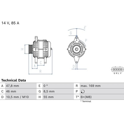 BOSCH 0 986 085 160 generátor (0986085160)