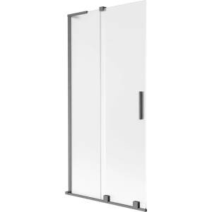 Mexen Velar L параван за вана, плъзгащ се с 2 крила, 90 x 150 см, матирано стъкло, четка Gun Gray - 896-090-003-31-66 (896-090-003-31-66)
