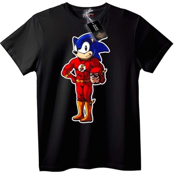 NOONEBRAND Тениска Sonic като The Flash - 7XL, Black