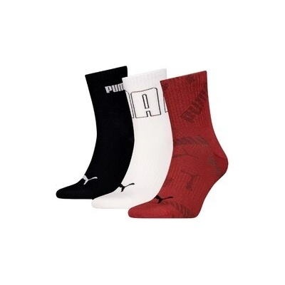 Puma mesh logo short crew sock 3p 93857704 Červená
