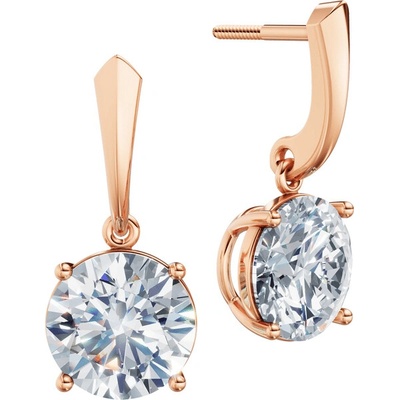 DF dámske náušnice 6423, růžové zlato s laboratorními diamanty o celkové váze 6.00 ct VS1/F