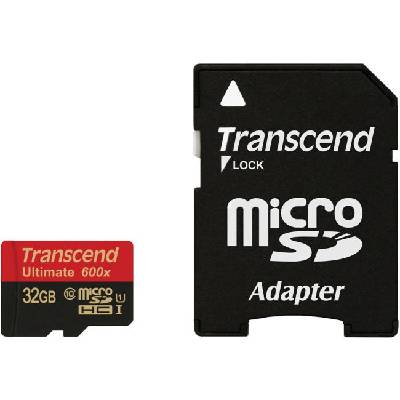 Transcend 32GB microSDHC (Class10) UHS-I 600x (Ultimate) MLC paměťová karta (s adaptérem) - TS32GUSDHC10U1