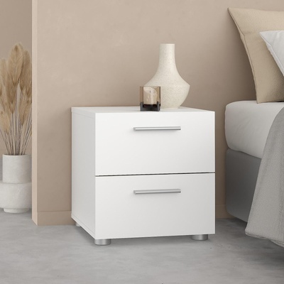 Нощно шкафче Pepe с 2 чекмеджета Бял
