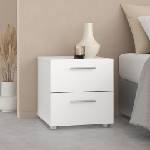  Нощно шкафче Pepe с 2 чекмеджета Бял