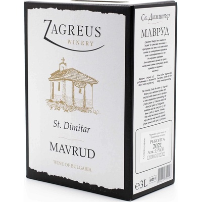 Zagreus Winery Bag in Box Mavrud červená 2024 13,5% 3 l (karton)