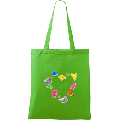 Lezenie na stene srdce Taška bavlnená 42 x 38 cm Apple Green