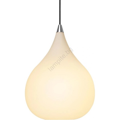 halo design 407931 - Пендант на кабел DROPS 1xE27/40W/230V Ø 30 см бял/матов хром (HO0055)