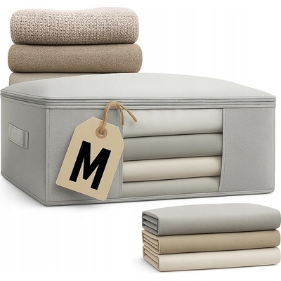 MvLine by Marvit sivý textilný Úložný box 60 l s vekom