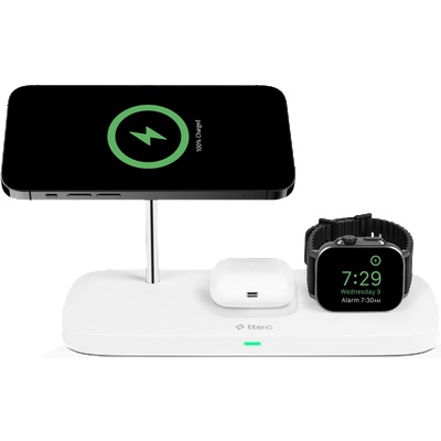 Ttec Зарядна станция 220V ttec AirCharger Trio Up MagSafe - Бяло