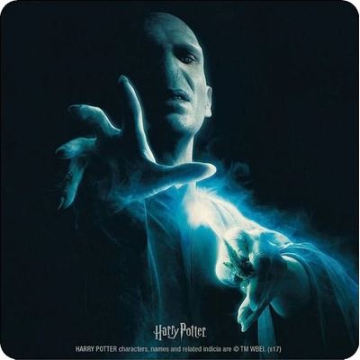 CurePink Tácek pod sklenici Harry Potter Lord Voldemort 10x10 cm