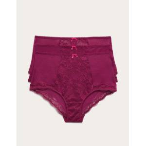 Marks & Spencer Дантелени шорти с висока талия Jasmine, комплект 3 бр. Marks & Spencer розов Marks & Spencer | Rozov | ЖЕНИ | 10