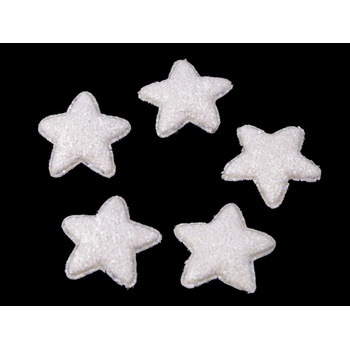Stoklasa Hvězda s glitry Ø35 mm Balení: 10 ks Varianta: 11 34 bílá