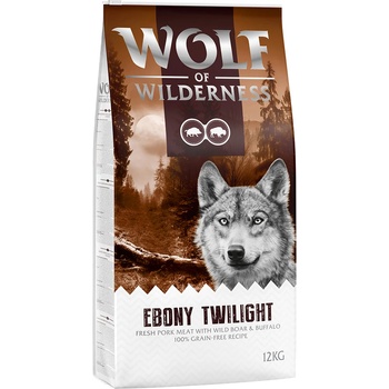 Wolf of Wilderness 2х12кг Adult Ebony Twilight Wolf of Wilderness храна за кучета с глиганско и биволско