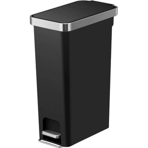 EKO 40 л черен кош за отпадъци с педал eko от серия hana slim
