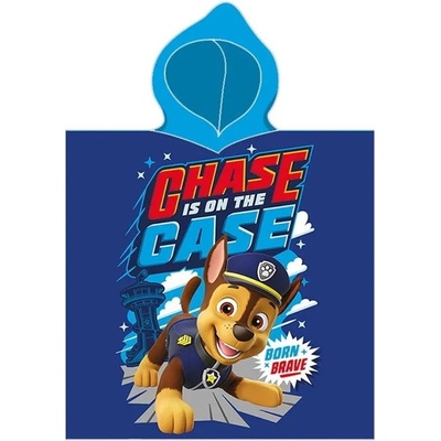 Carbotex Detská osuška s kapucňou plážové pončo Paw Patrol Labková patrola 55 x 110 cm