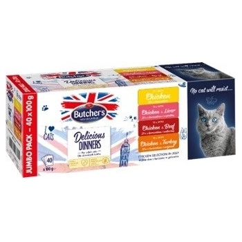 Butcher's BUTCHER'S Delicious Dinners Jumbo Pack храна за котки, 4 x 100g