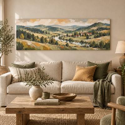 Obraz na plátně - Údolím domova FeelHappy.cz Rozměr obrazu (Šířka x Výška): 210 x 70 cm