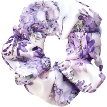 MURU Veľká Saténová Scrunchie gumička - Flower