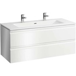 Laufen Pro S - Шкаф с двоен умивалник, 120x55x50 cm, 2 чекмеджета, бял гланц H8619674751071 (H8619674751071)