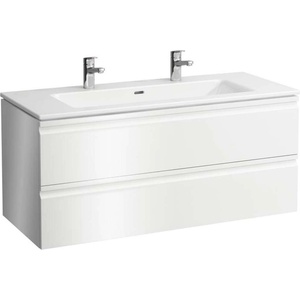Laufen Pro S - Шкаф с двоен умивалник, 120x55x50 cm, 2 чекмеджета, бял гланц H8619674751071 (H8619674751071)