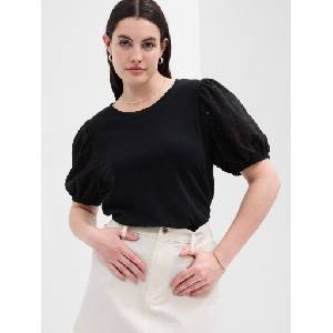 GAP Тениска с дантелени ръкави GAP GAP | Cheren | ЖЕНИ | XXS