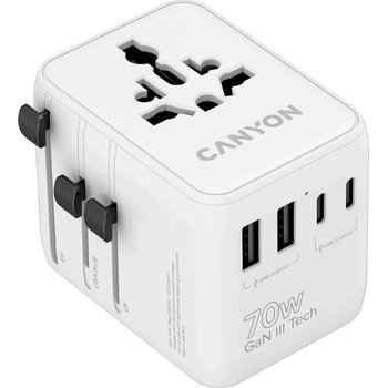 CANYON Зарядно CANYON Universal Travel Adapter OnTour 70, White (CNS-TA70W1006W)