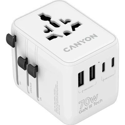 CANYON Зарядно CANYON Universal Travel Adapter OnTour 70, White (CNS-TA70W1006W)