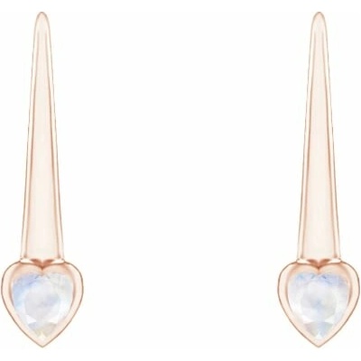 Eppi Visiace náušnice s mesačnými kameňmi v tvare srdiečok Levy E47968