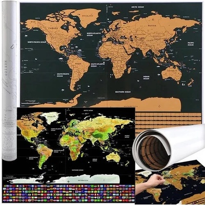 Stieracia mapa s vlajkami – Scratch Map the World