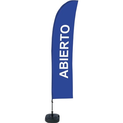 Jansen Display Beach Flag Budget Wind Complete Set Open Blue Spanish ECO, 1010 x 4305 mm