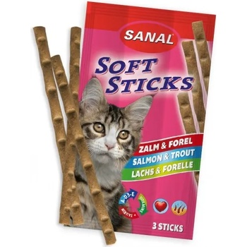 Sanal Softsticks SANAL Cat Salmon & Trout - меки пръчици със сьомга и пъстърва, 3 бр, Холандия SC3830