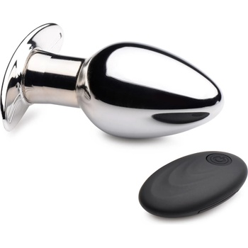 Image 1 of Master Series Chrome Blast 7X Rechargeable Butt Plug with Remote Large