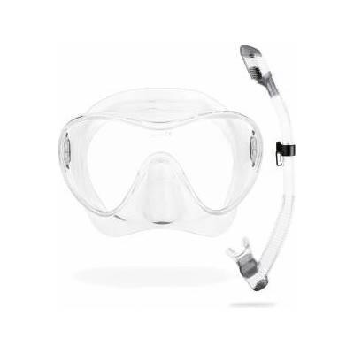 CRESSI Cressi frameless diving mask F1 - fog-free glass lens, diving goggles - ergonomic silicone edge, snorkel mask - dry snorkel & snorkel set - transparent - combo set - YDS280000