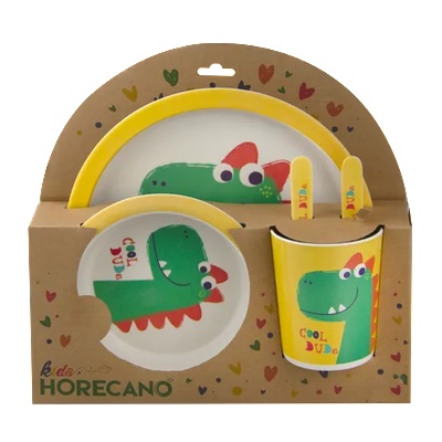 Horecano Детски сервиз за хранене Eco-Friendly ‘Динозавър’, 5 части (0107113-006-4)