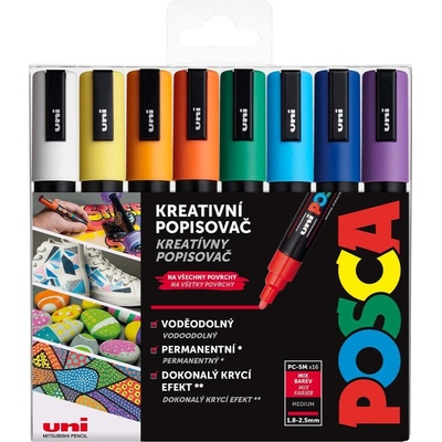 Uni Posca PC-5M 1,8 - 2,5 mm 16 kusů mix barev