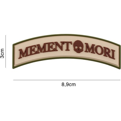 Gumová nášivka 101 Inc nápis Memento Mori - multicam